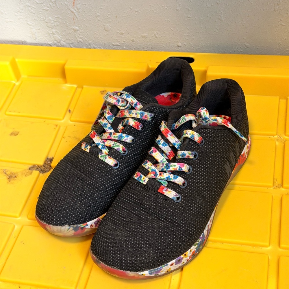 NOBULL Black Sneakers with Multicolor Laces and soles